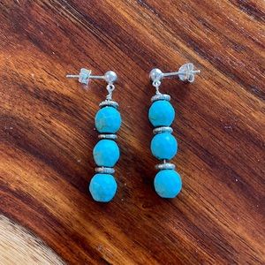 Silver Genuine turquoise earrings